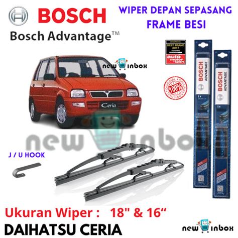 Jual Wiper Depan Mobil DAIHATSU CERIA Sepasang BOSCH ADVANTAGE 18 16