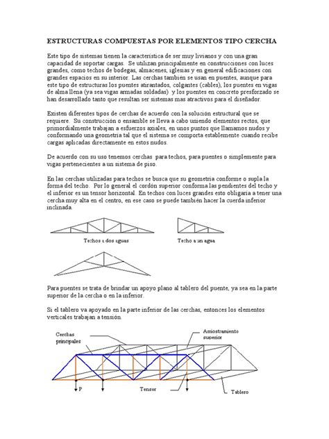 Estructuras Compuestas Por Elementos Tipo Cercha Pdf Braguero Viga Estructura