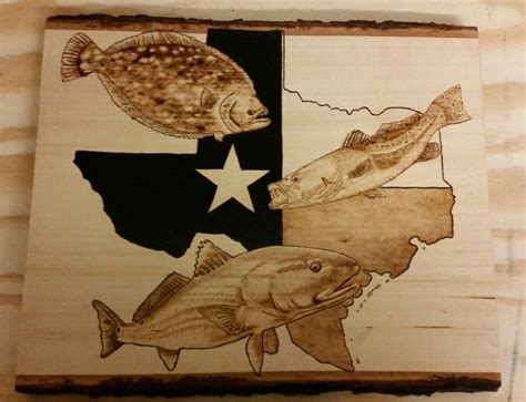 Pyrography Woodburning Saltwater Fish Custom Redfish Trout