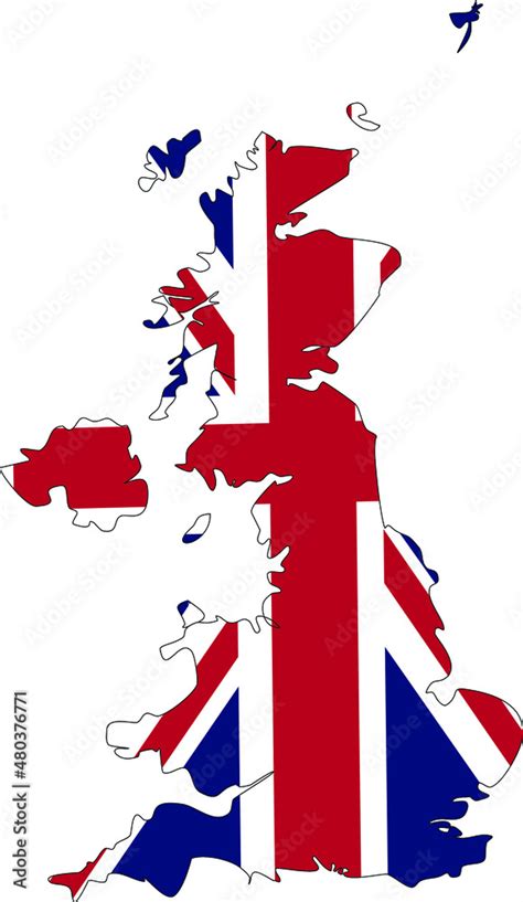 uk map icon, outline style. United Kingdom outline isolated on white ...