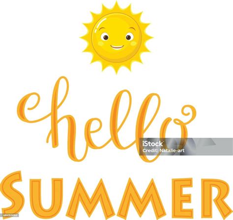 Hello Summer Lettering Stock Illustration Download Image Now