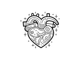 Anatomical Heart Drawing Coloring Page