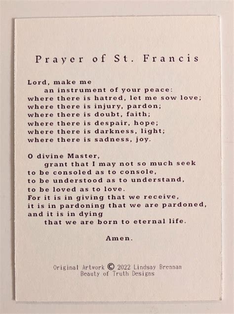 St. Francis PRAYER CARD - Etsy