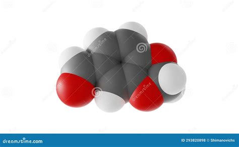 Piperonal Molecule Heliotropin Molecular Structure Isolated 3d Model Van Der Waals Royalty