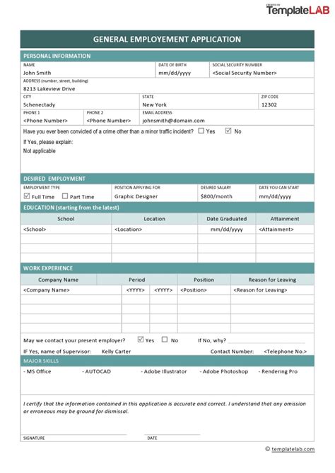 Job Application Template Excel Printable Word Searches