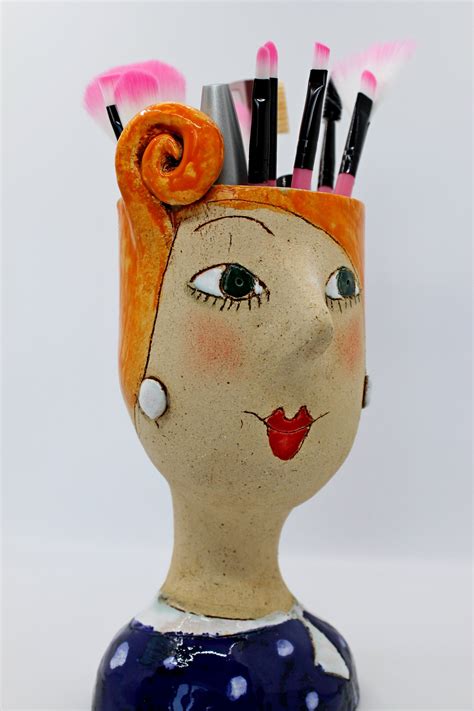 Lady Face Vase Multipurpose Vintage Interior Lady Head Etsy