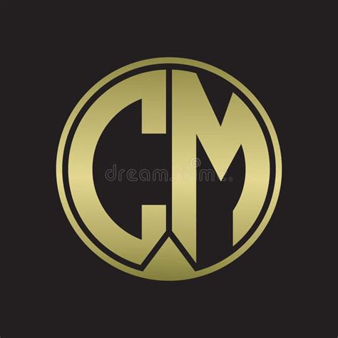 CM Logo Monogram Circle with Piece Ribbon Style on Gold Colors Stock Vector - Illustration of ...