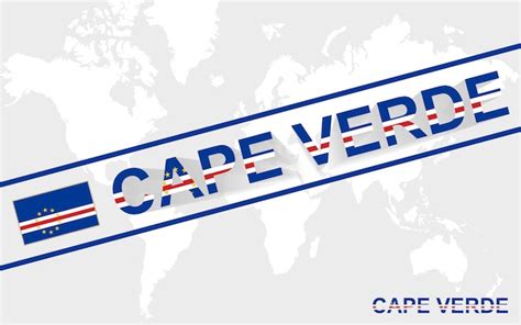 Premium Vector Cape Verde Map Flag And Text Illustration