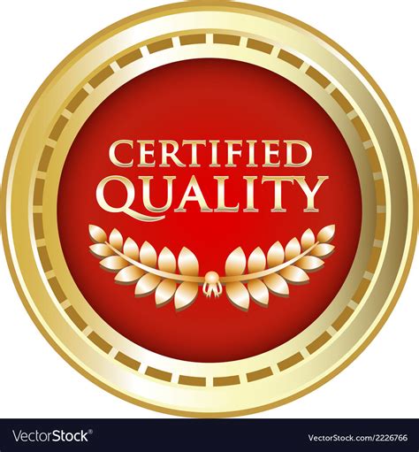 Certified Quality Gold Emblem Royalty Free Vector Image