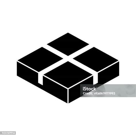siluet kotak persegi ikon kotak karton ilustrasi stok  gambar
