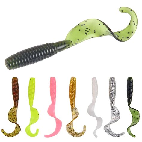 5pcs Lot 1 8g 6cm Curly Tail Soft Lure Long Curly Tail Fishing Lure