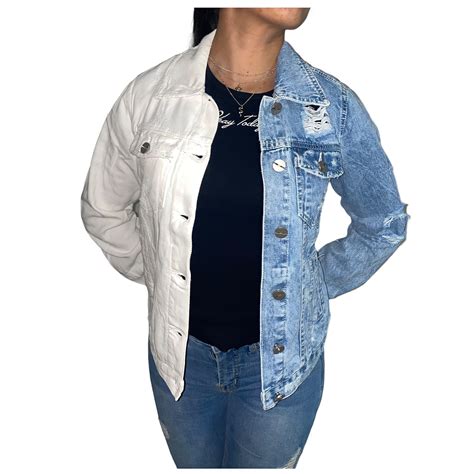 Ripley CHAQUETA MEZCLILLA JEANS BICOLOR WOMAN MUJER AZUL