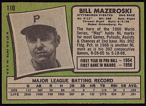 Bill Mazeroski Topps Pristine Auction