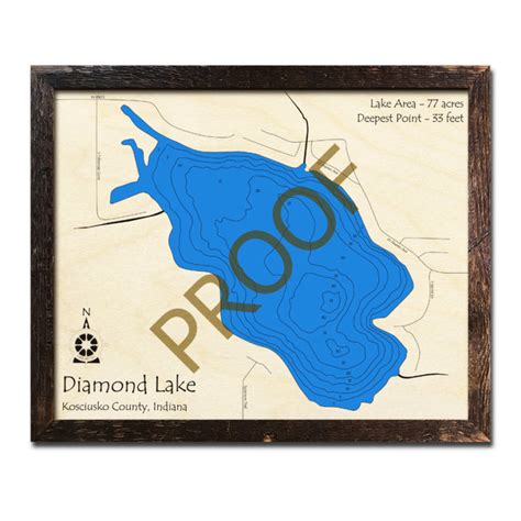 Geist Reservoir In Wood Map 3d Nautical Wood Charts