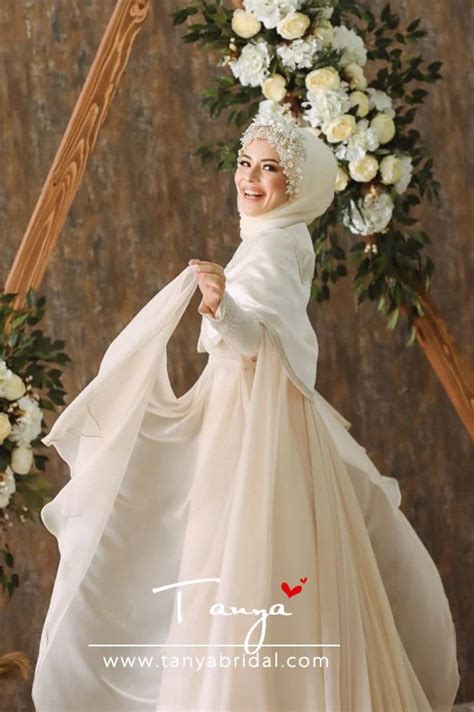 Long Sleeves Muslim Wedding Dresses With Cape Dqg1100 Tanya Bridal