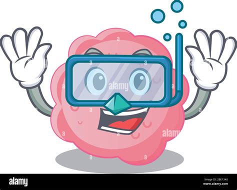 Anaplasma Phagocytophilum Mascot Design Concept Wearing Diving Glasses