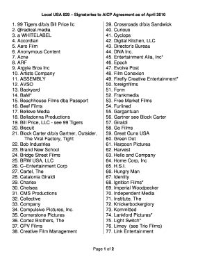 Fillable Online Usa Local Usa Signatories To Aicp Agreement As