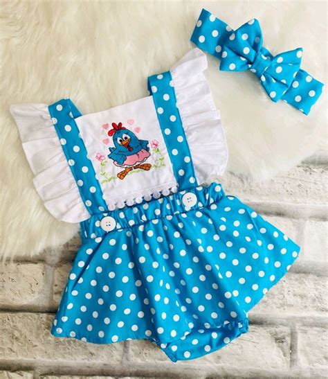 Romper Luxo Galinha Pintadinha Azul Elo7 Produtos Especiais