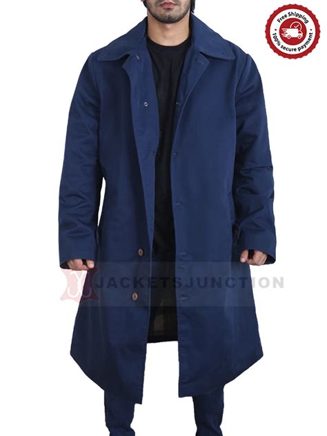 The Gentlemen Charlie Hunnam Trench Coat Ray Dark Blue Cotton Coat