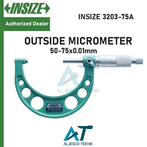 Jual INSIZE 3203 75A OUTSIDE MICROMETER 50 75MM MIKROMETER SEKRUP