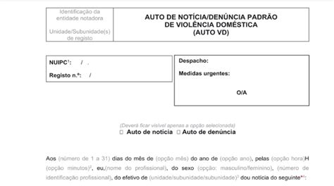 Aprovado O Modelo De Auto Not Cia Den Ncia Padr O De Viol Ncia