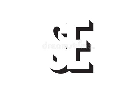 Black and White Se S E Alphabet Letter Logo Combination Icon Design ...