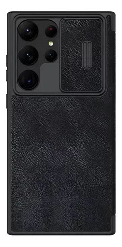 Capa Case Flip Nillkin Qin Pro Couro Galaxy S Ultra Cor Preto