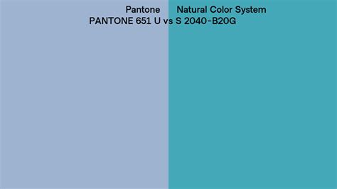 Pantone 651 U Vs Natural Color System S 2040 B20g Side By Side Comparison