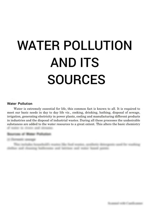 Solution Water Pollution And Its Sources Studypool