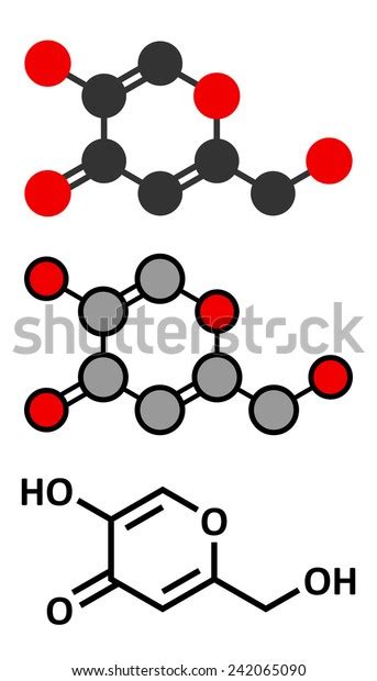 Kojic Acid Molecule Used Food Additive Stock Vector Royalty Free