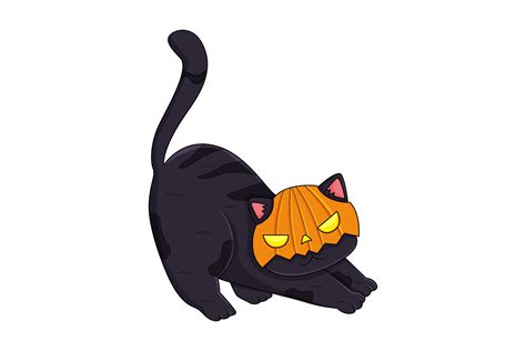 Halloween Cat Character Illustration Graphic By Graphhasby10 · Creative