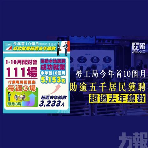 勞工局今年首10個月助逾五千居民獲聘 超過去年總數 澳門力報官網