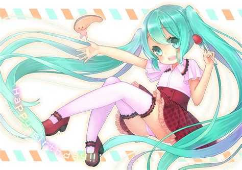 Wallpaper Illustration Long Hair Anime Girls Cartoon Thigh Highs Vocaloid Hatsune Miku