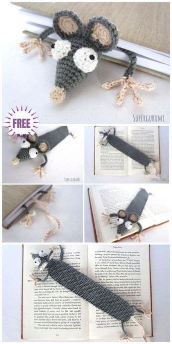 Crochet Mouse Bookmark Amigurumi Free Patterns | Crochet bookmark ...