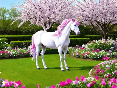 Premium Ai Image Unicornsnow White Unicorn With A Pink Mane And Tail