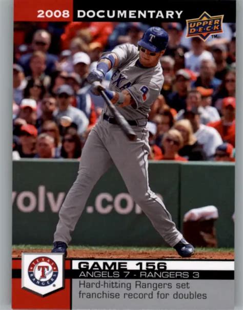 CARTE DE BASEBALL Documentaire 2008 Upper Deck Texas Rangers 4703 Josh