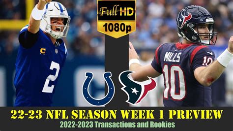 22 23 NFL Season Week 1 Indianapolis Colts Vs Houston Texans