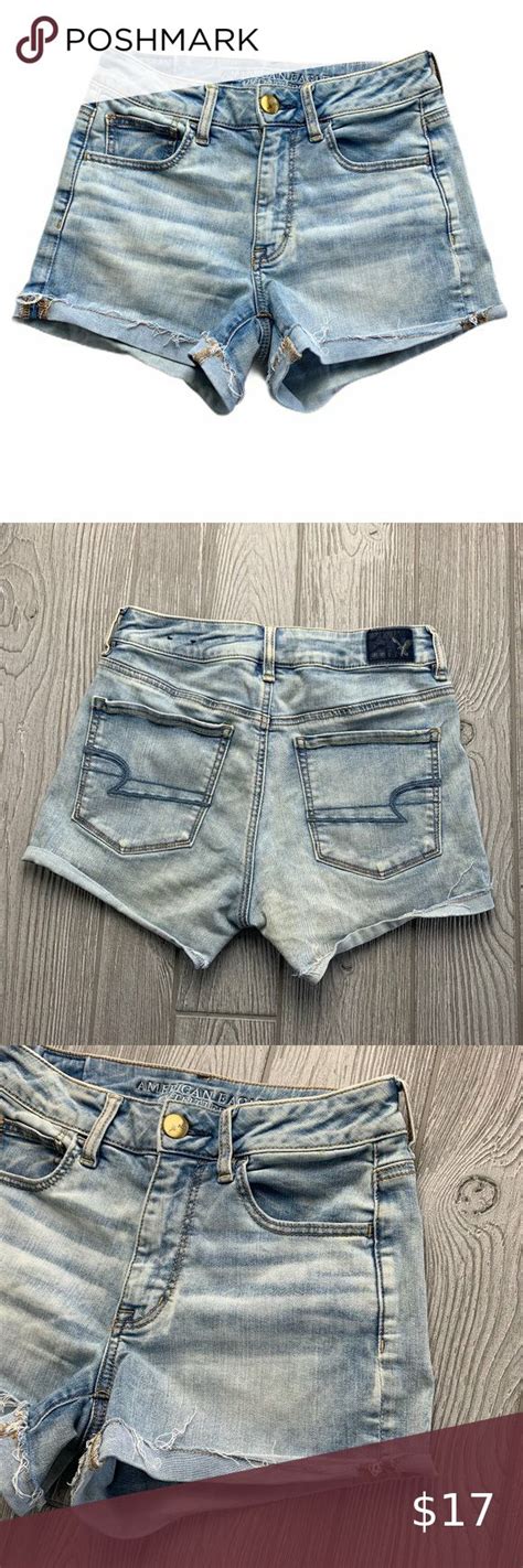 American Eagle Hi Rise Shortie Blue Jean Shorts American Eagle Hi Rise