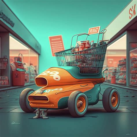 Go Kart Shopping Trolley Mixed Media by Alfie Carter - Fine Art America