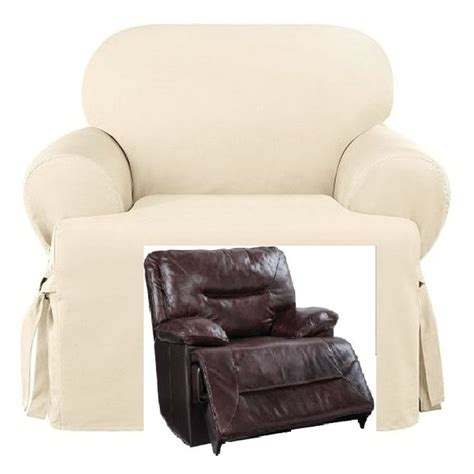 Reclining Chair Slipcover T Cushion Cotton Cream Sure Fit Armchair