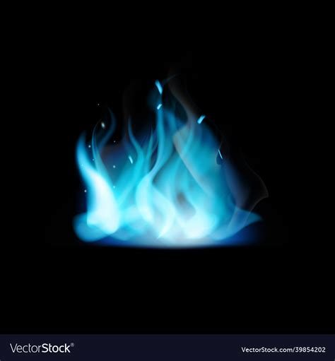 Blue Flame Burning Fiery Natural Gas D Royalty Free Vector