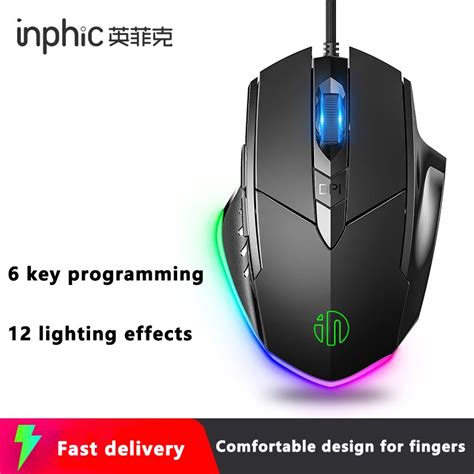 Inphic Rat N Con Cable W1 Para Juegos Perif Rico Con Seis Botones