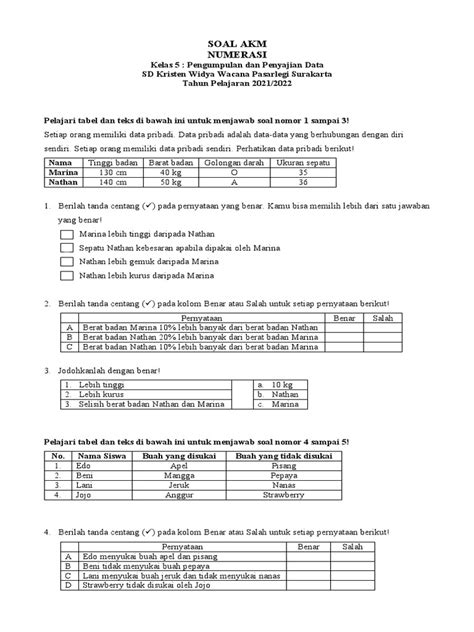 Soal Akm Numerasi 2 Pdf