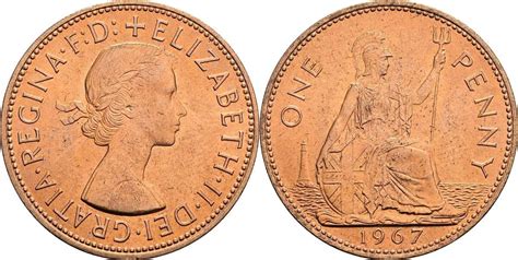 Großbritannien One Penny 1967 ss vz MA Shops