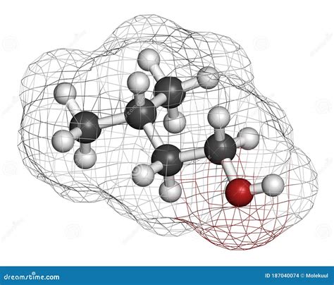 Isoamyl Alcohol Molecule Skeletal Formula Vector Illustration