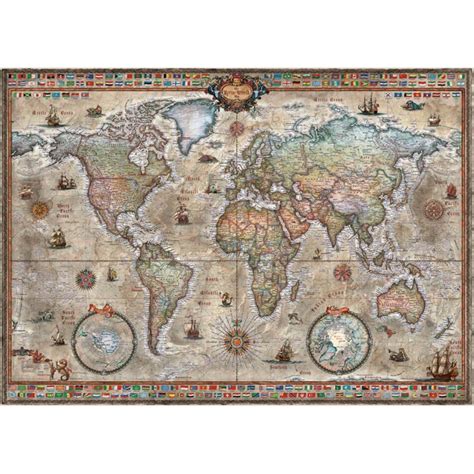 Puzzle Heye Mapa Del Mundo Retro De Piezas Kubekings