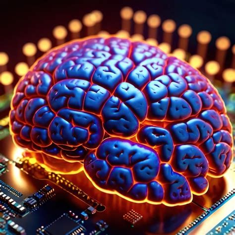 Cerebro En Un Microchip Que Muestra Inteligencia Artificial Y