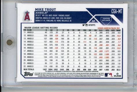 ミントモール MINT 池袋店 2023 Topps Chrome Gilded Collection Mike Trout Gold