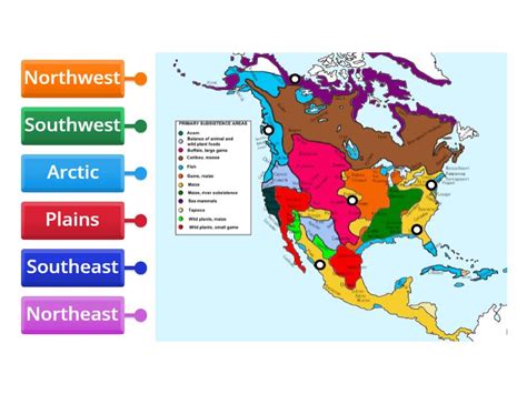 6 Regions Labeling Map - Labelled diagram