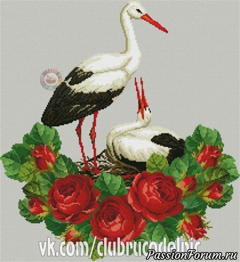 АИСТЫ. | Схемы вышивки крестом, вышивка крестиком | Cross stitch, Cross ...